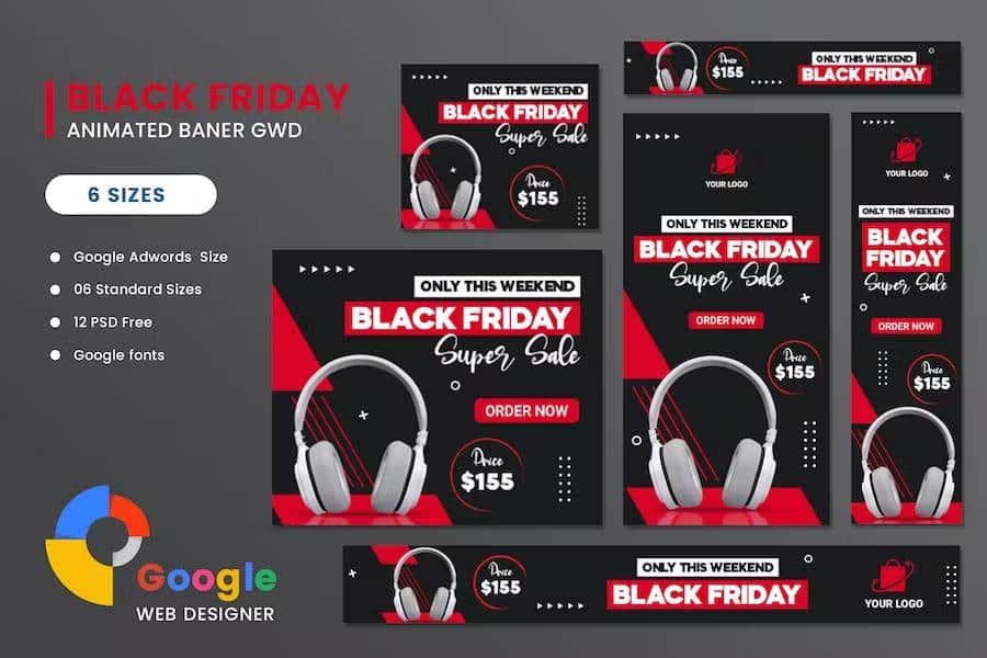 PRODUCT SALE BLACK FRIDAY HTML5 BANNER ADS GWD